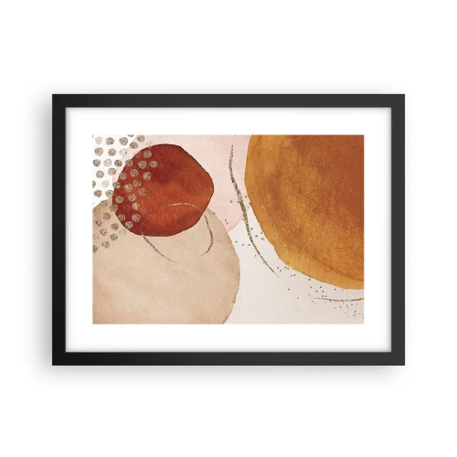 Poster in een zwarte lijst - Rondheid en beweging - 40x30 cm