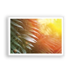 Poster in een witte lijst - Ochtend in de jungle - 100x70 cm