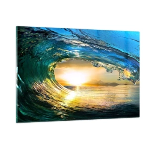 Schilderen op glas - In een smaragd-gouden kristal - 120x80 cm