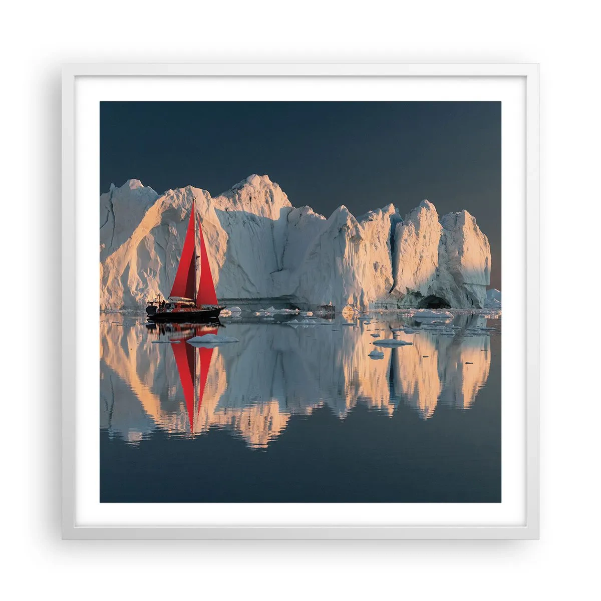 Poster in een witte lijst - Aan de rand van de wereld - 60x60 cm