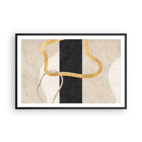 Poster in een zwarte lijst - Verwarde vormen - 91x61 cm