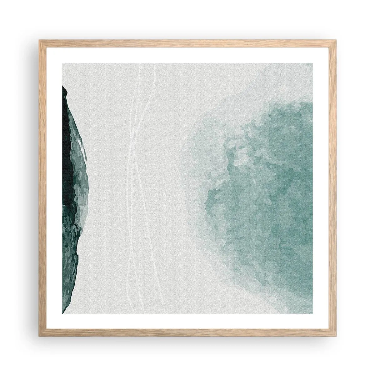 Een poster in een licht eiken lijst - Ontmoeting met de mist - 60x60 cm