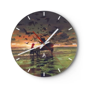 Wandklok - Klok - Concert voor piano en golven - 40x40 cm