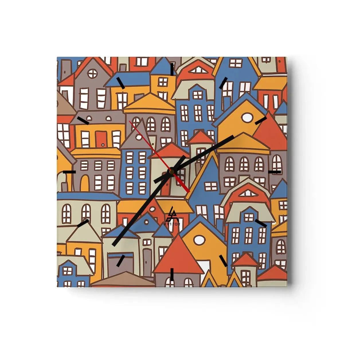 Wandklok - Klok - Achter het huis is een huis - 30x30 cm