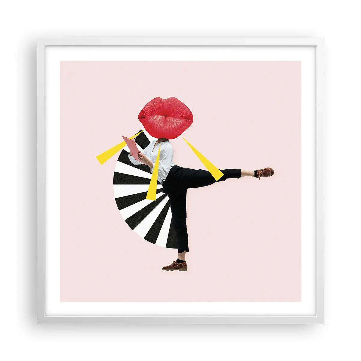 Poster in een witte lijst - Surrealistische pop-art - 60x60 cm
