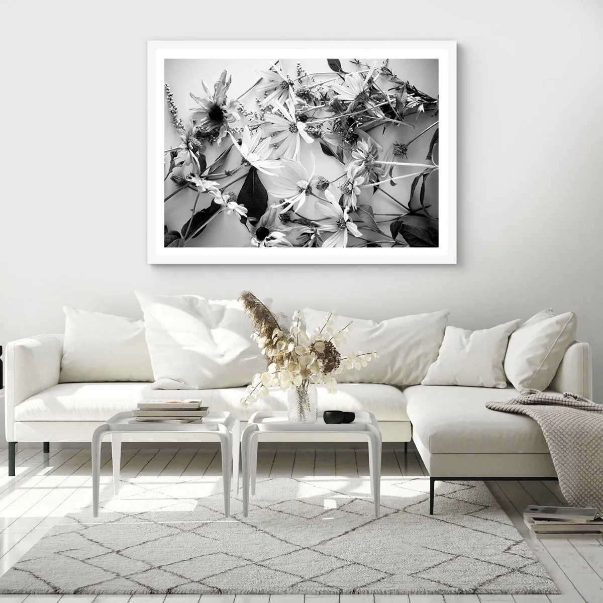 Poster in een witte lijst - Niet-boeket bloemen - 40x30 cm