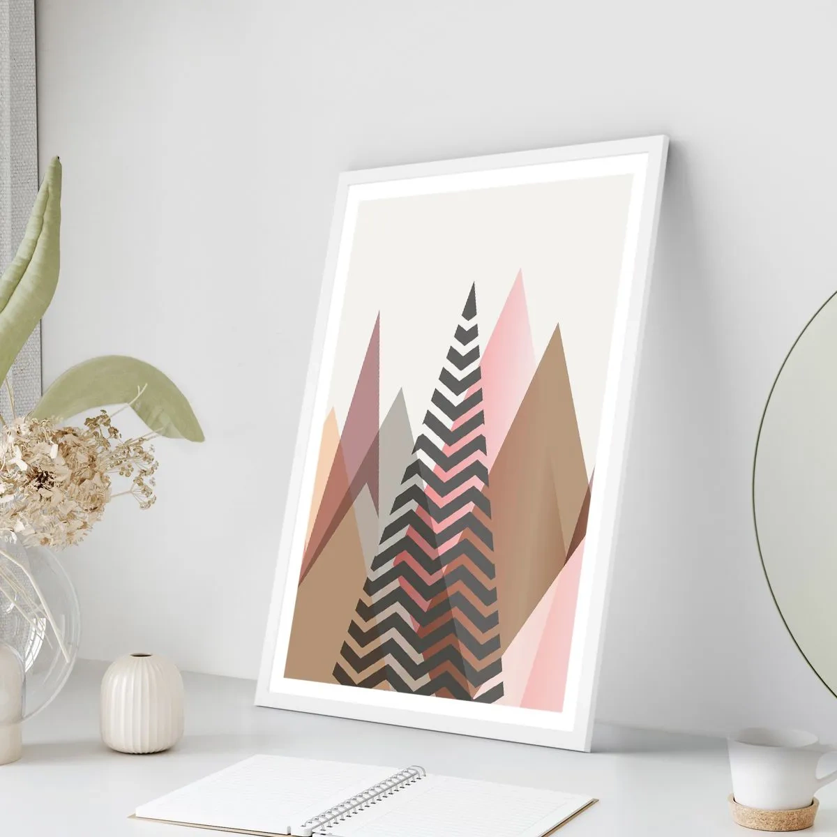 Poster in een witte lijst - Piramidaal uitzicht - 70x100 cm