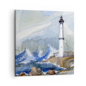 Schilderen op canvas - Tegen de duisternis en de storm - 60x60 cm