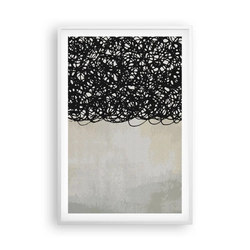 Poster in een witte lijst - Turbulente abstractie - 61x91 cm