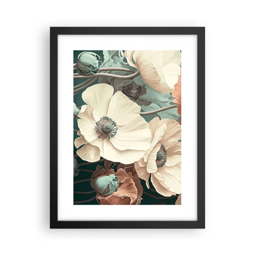 Poster in een zwarte lijst - Het gefluister van klaprozen - 30x40 cm