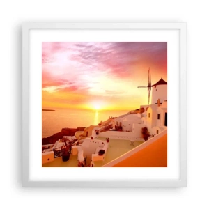 Poster in een witte lijst - Spreiden in wit en goud  - 40x40 cm