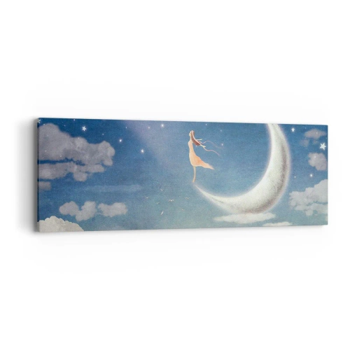 Schilderen op canvas - Blauwe verleidster - 90x30 cm