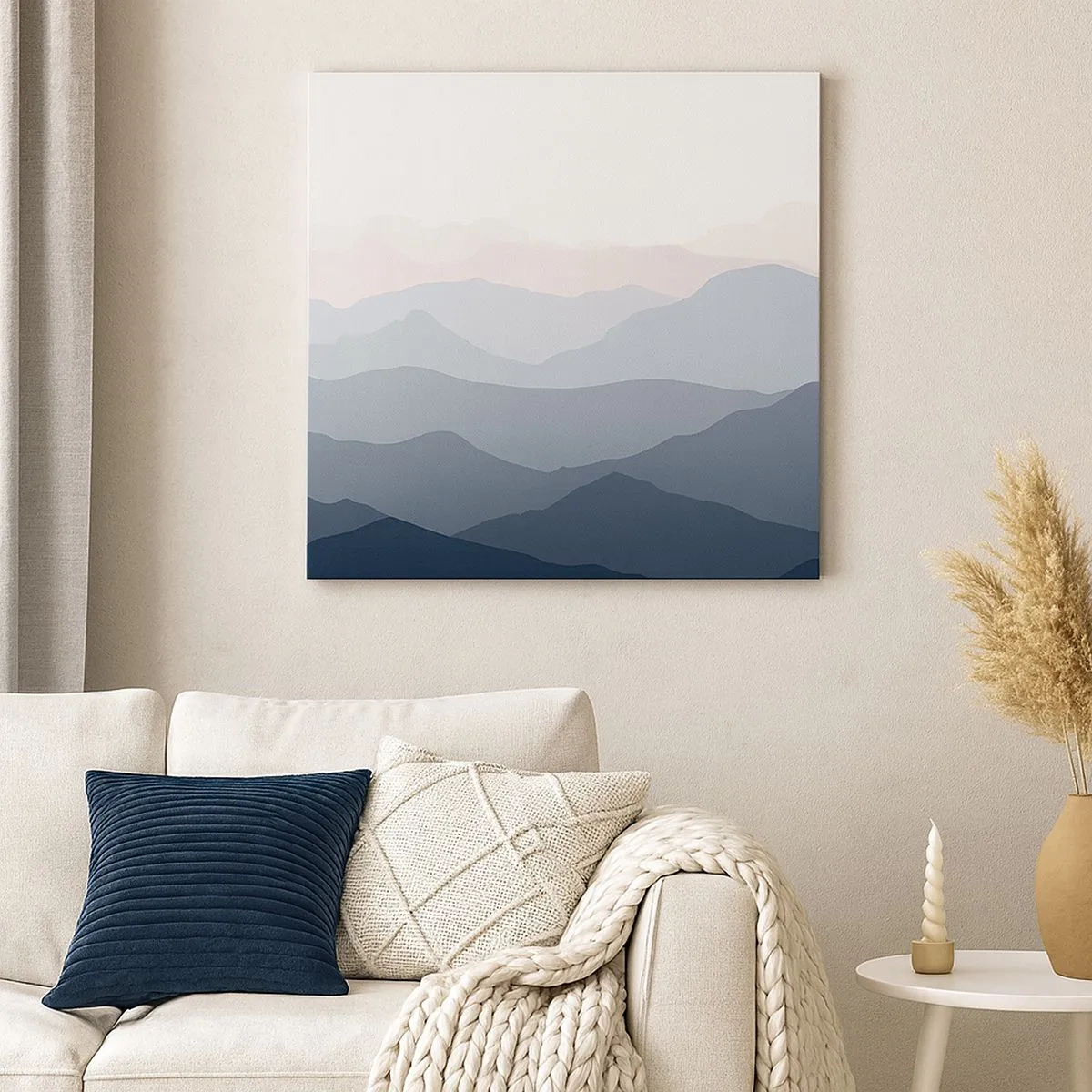 Schilderen op canvas - Golven van de bergen - 30x30 cm