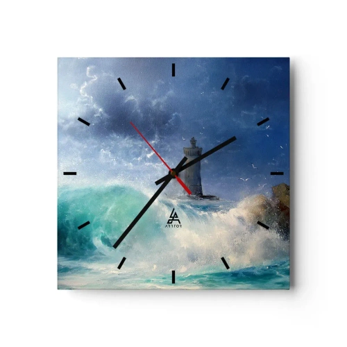 Wandklok - Klok - Op uw hoede voor de elementen - 30x30 cm
