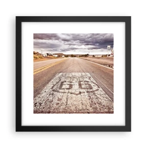 Poster in een zwarte lijst - Mother Road - een Amerikaanse legende - 30x30 cm