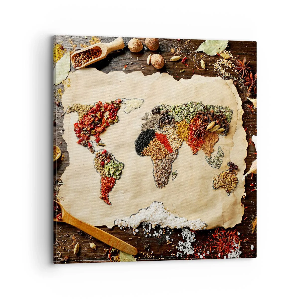 Schilderen op canvas - Alle smaken van de wereld - 70x70 cm