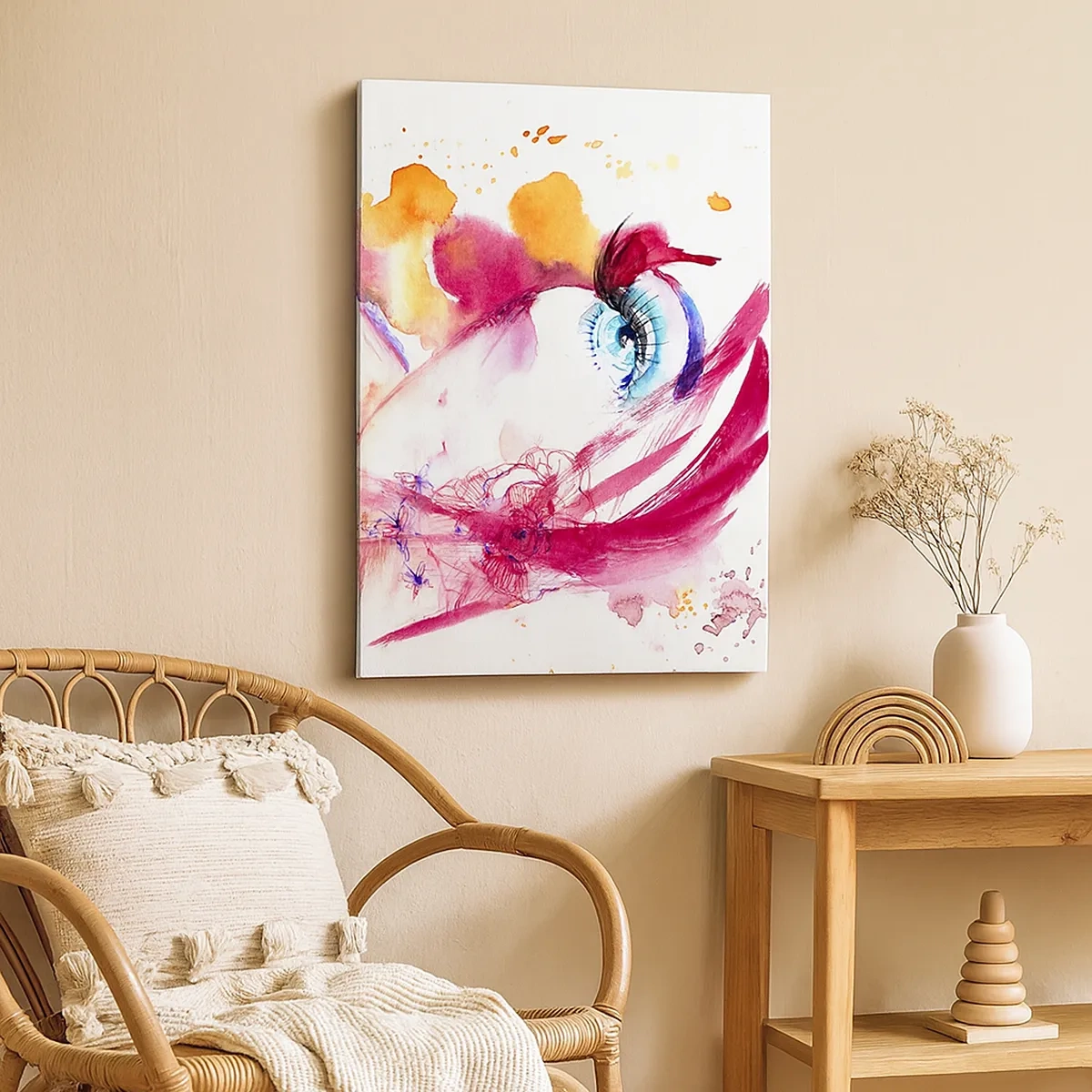 Schilderen op canvas - De wereld gedijt in nabijheid - 50x70 cm