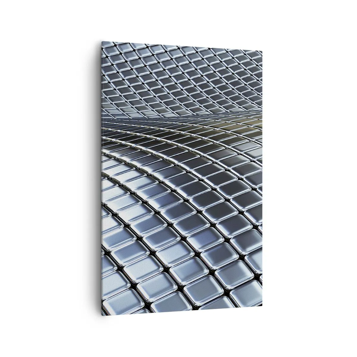 Schilderen op canvas - Metallic zilveren golf - 80x120 cm