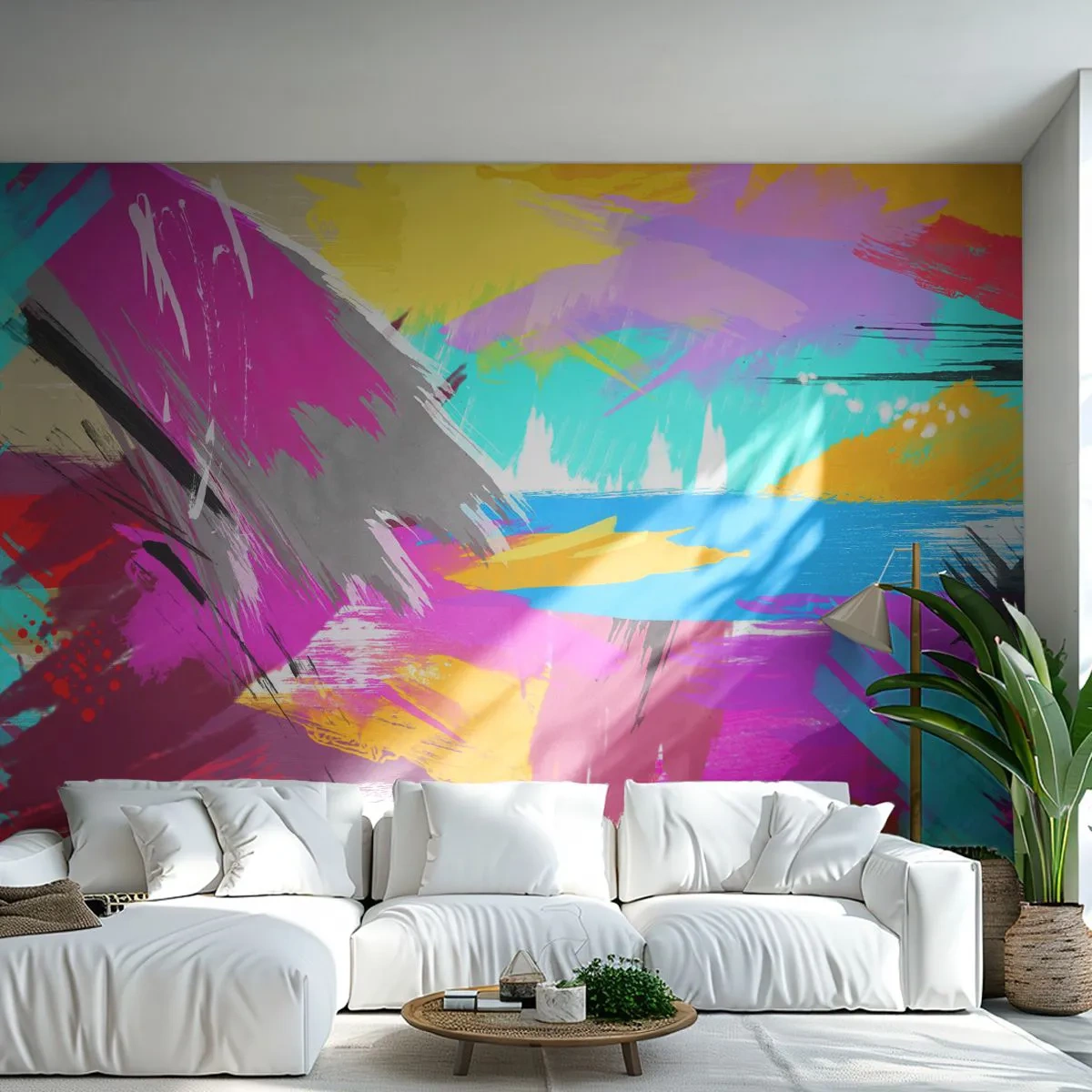 Fotobehang Standard Eco - Man, man, man en weer man - Abstractie, Deel, Modern patroon - 400x280 cm