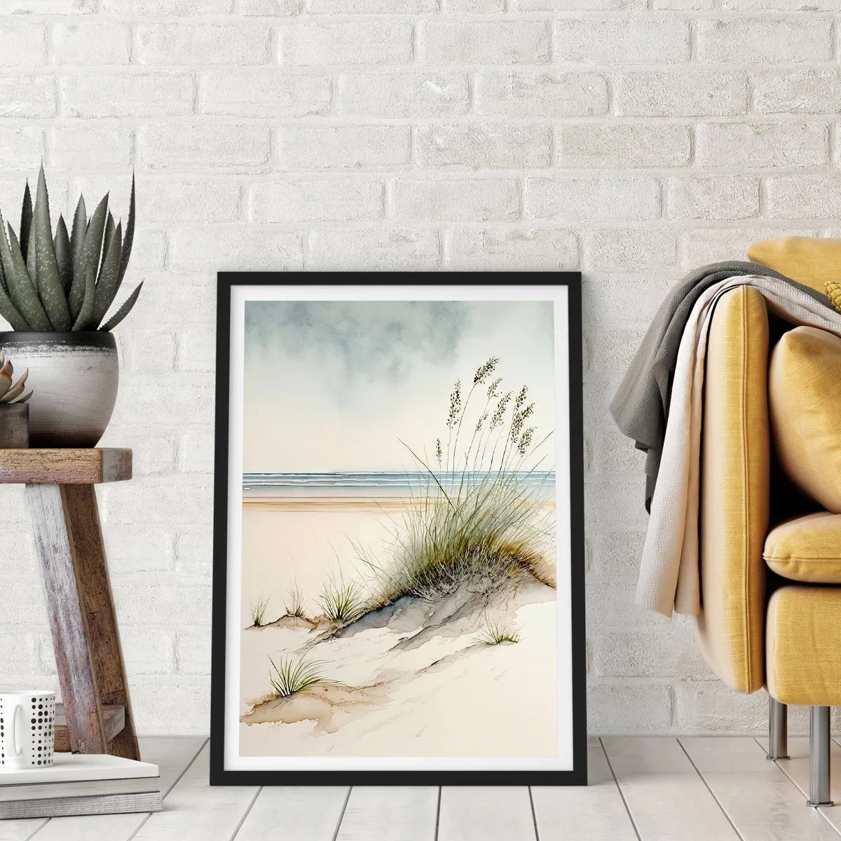 Poster in een zwarte lijst - Vertroeteld door de wind - 61x91 cm