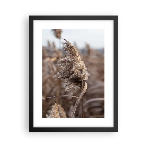 Poster in een zwarte lijst - Tijd om met de wind mee te gaan - 30x40 cm