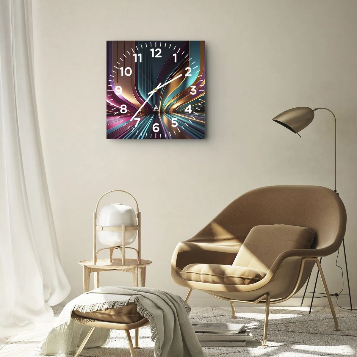 Wandklok - Klok - Architectuur van licht - 40x40 cm