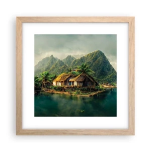 Een poster in een licht eiken lijst - Tropisch paradijs - 30x30 cm