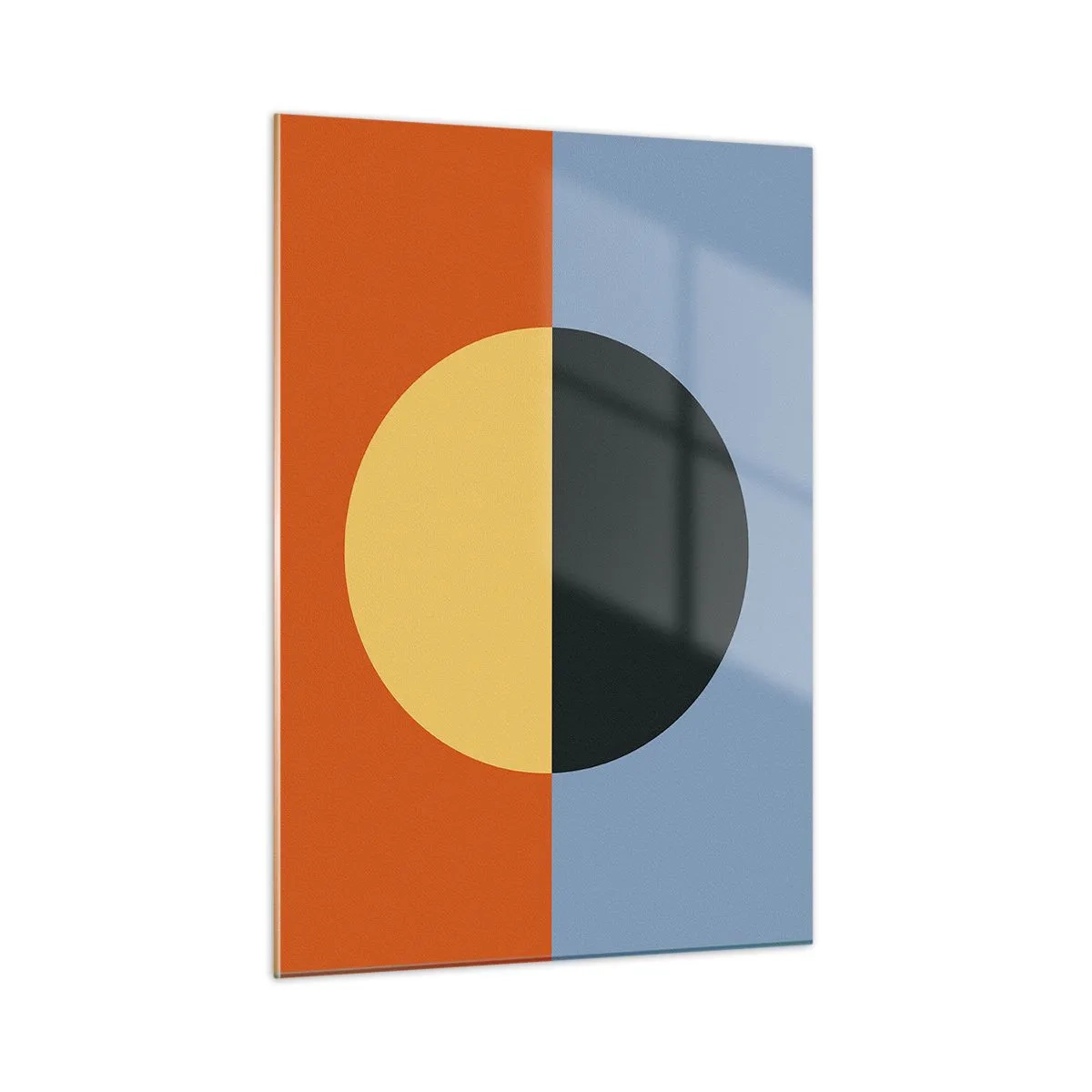 Schilderen op glas - Een compositie van warmte en koelte - 50x70 cm