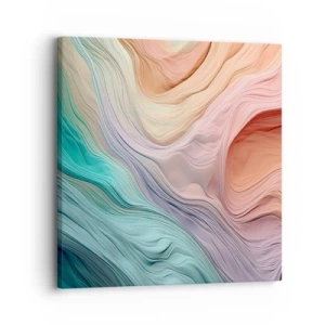 Schilderen op canvas - Regenboog golf - 30x30 cm