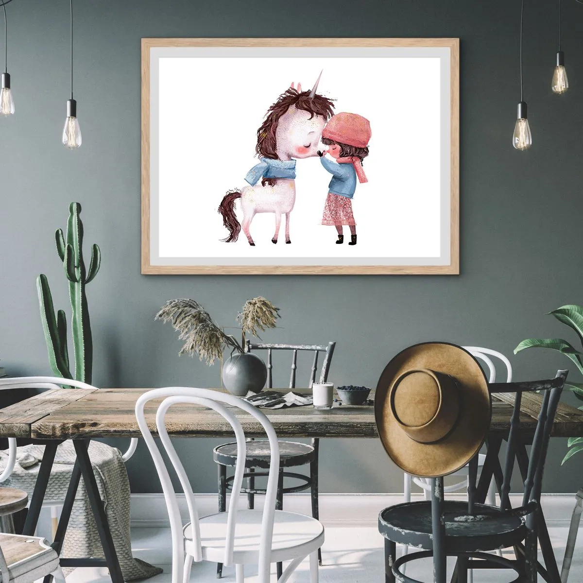 Een poster in een licht eiken lijst - Een winterverhaal - 100x70 cm