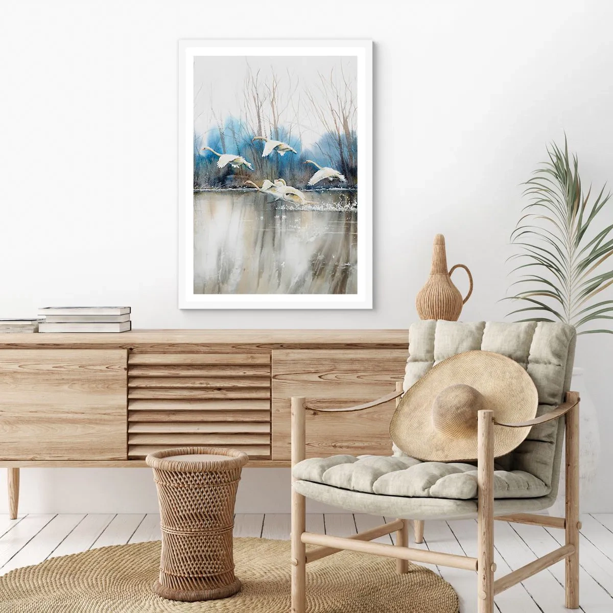 Poster in een witte lijst - Zoals in het sprookje over wilde zwanen - 70x100 cm