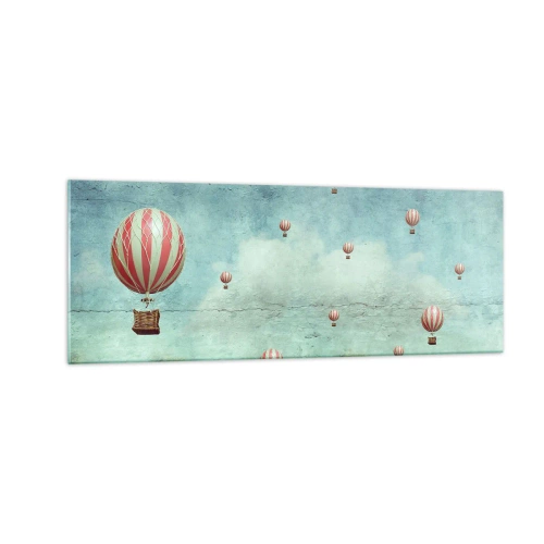 Schilderen op glas - Vrij van de drukte van het leven - 140x50 cm