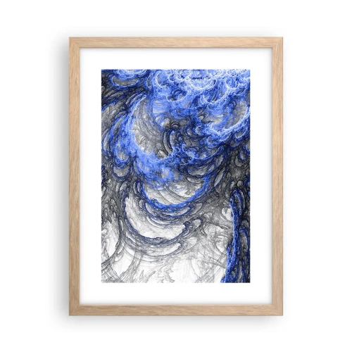 Een poster in een licht eiken lijst - De geboorte van een golf - 30x40 cm