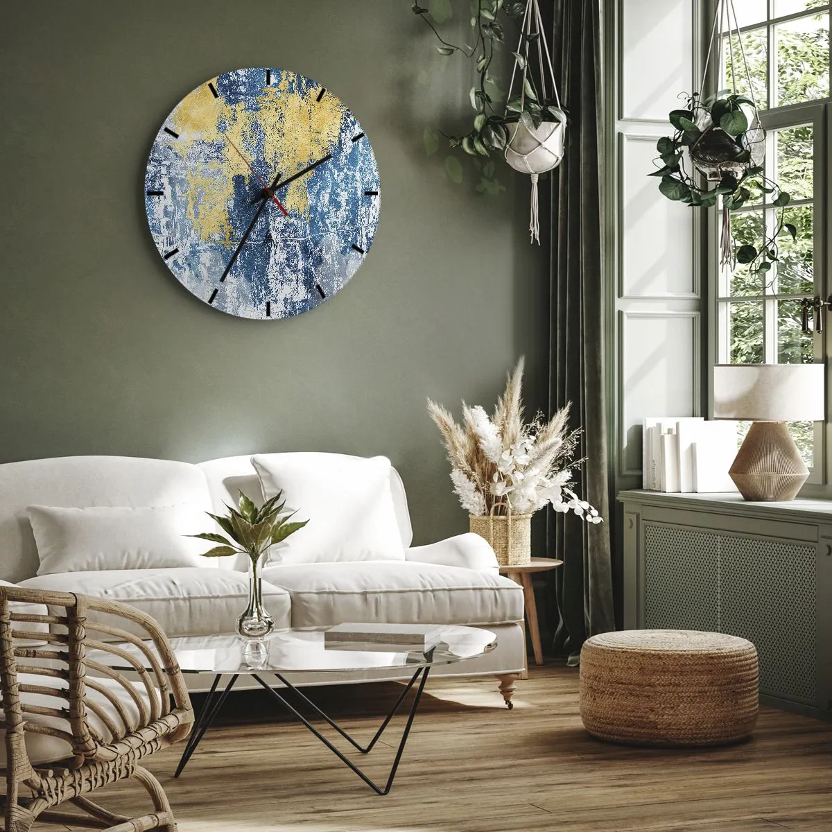 Wandklok - Klok - Abstractie vol met weer - 40x40 cm