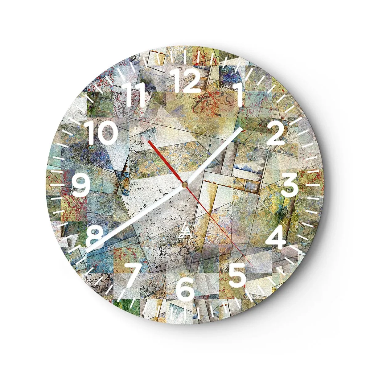 Wandklok - Klok - Geometrische schuifeling - 30x30 cm