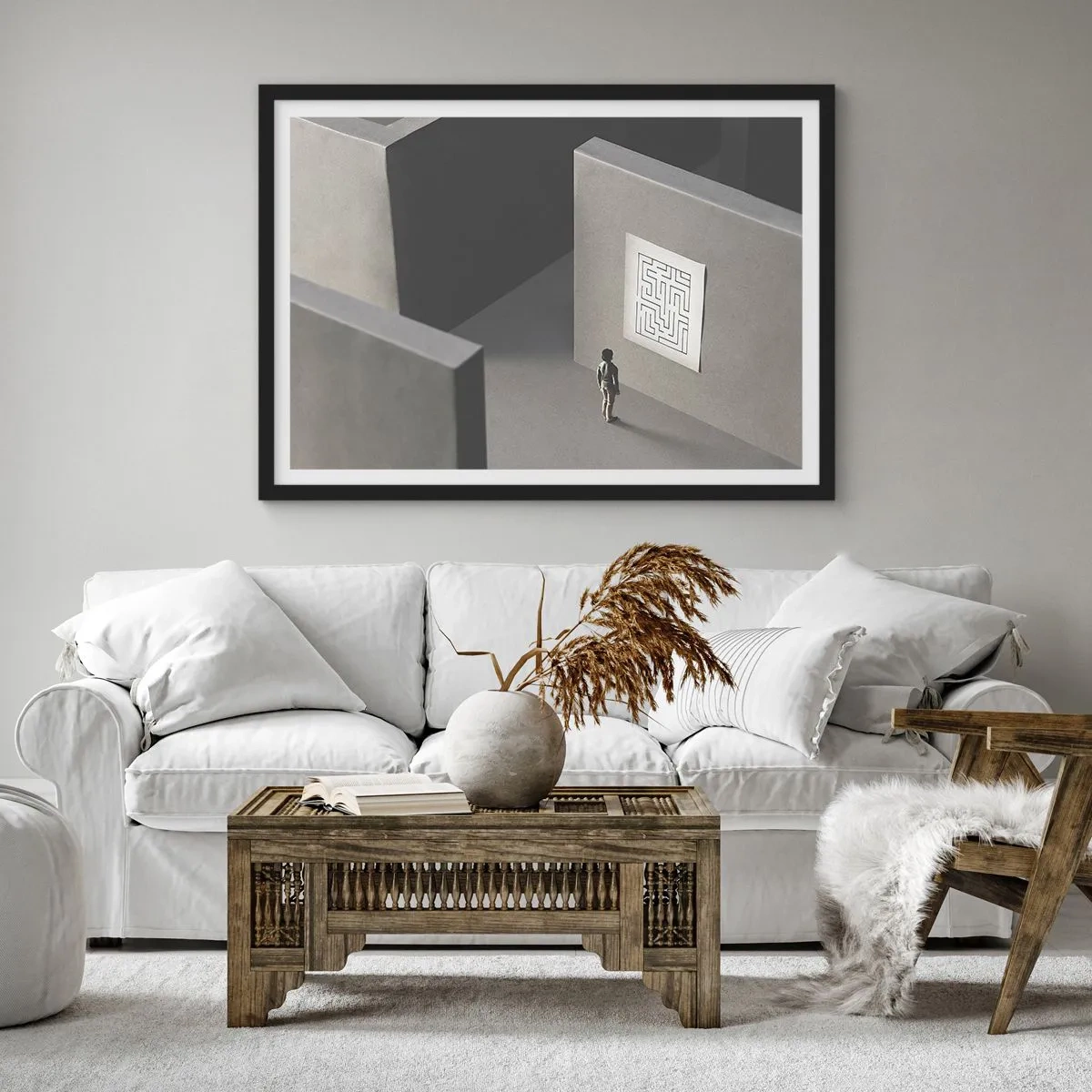 Poster in een zwarte lijst - Maar waar ben ik? - 91x61 cm