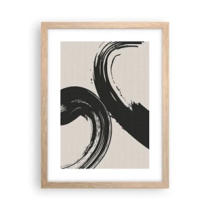 Een poster in een licht eiken lijst - Vegend en cirkevormig - 30x40 cm