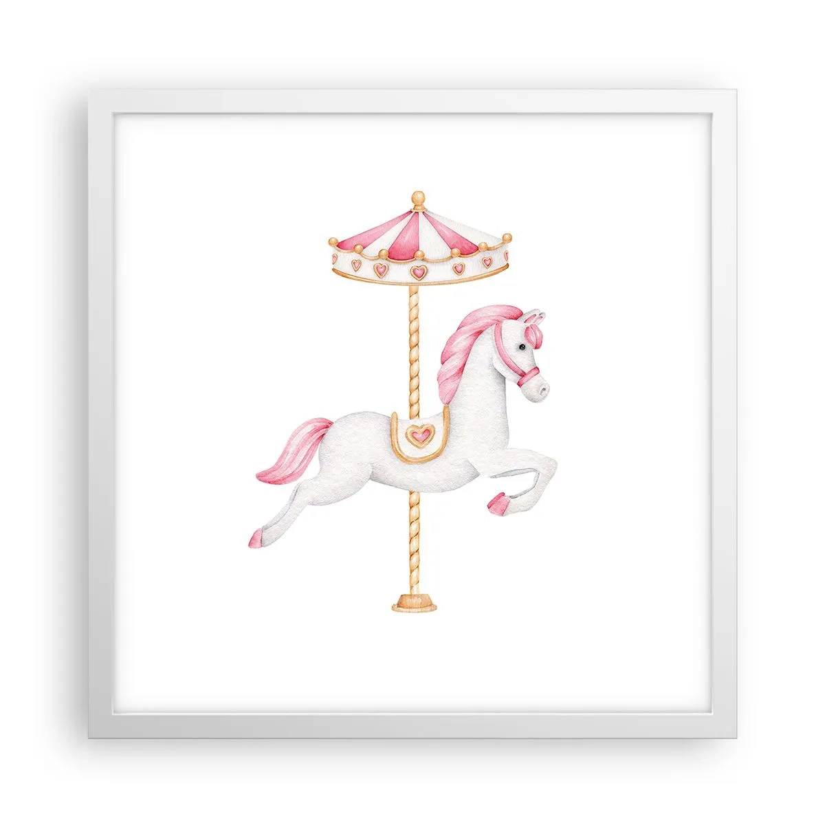 Poster in een witte lijst - Hij raakte de grond rennend - 40x40 cm