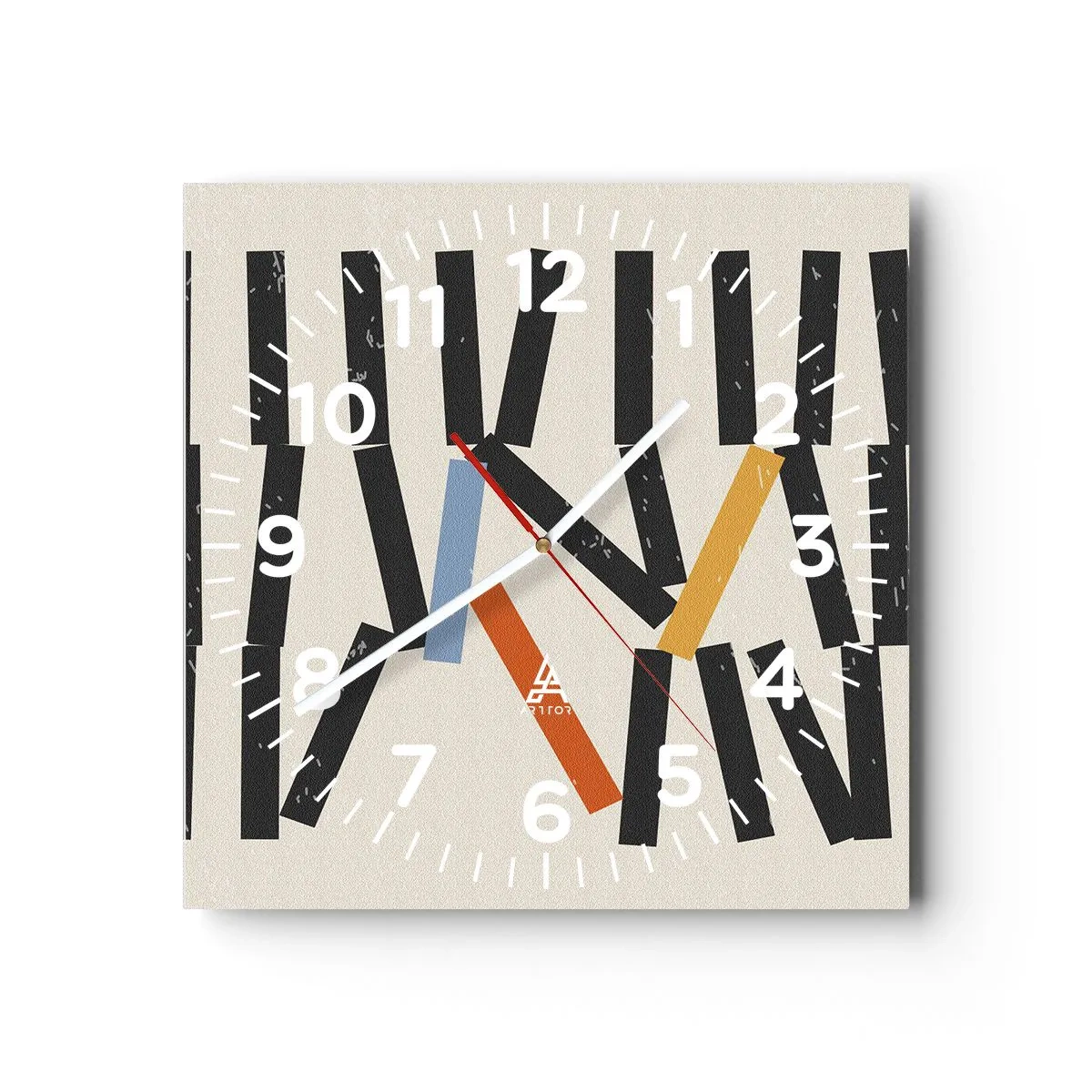 Wandklok - Klok - Domino – compositie - 40x40 cm
