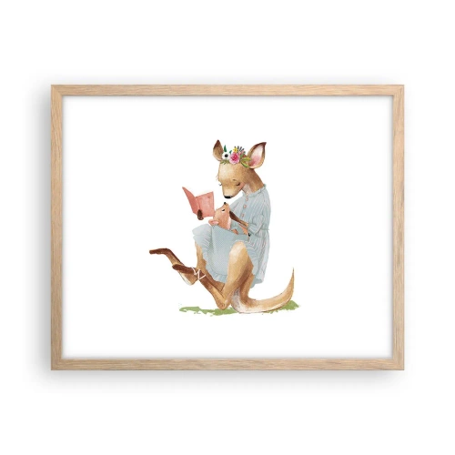 Een poster in een licht eiken lijst - Lees me voor mama - 50x40 cm