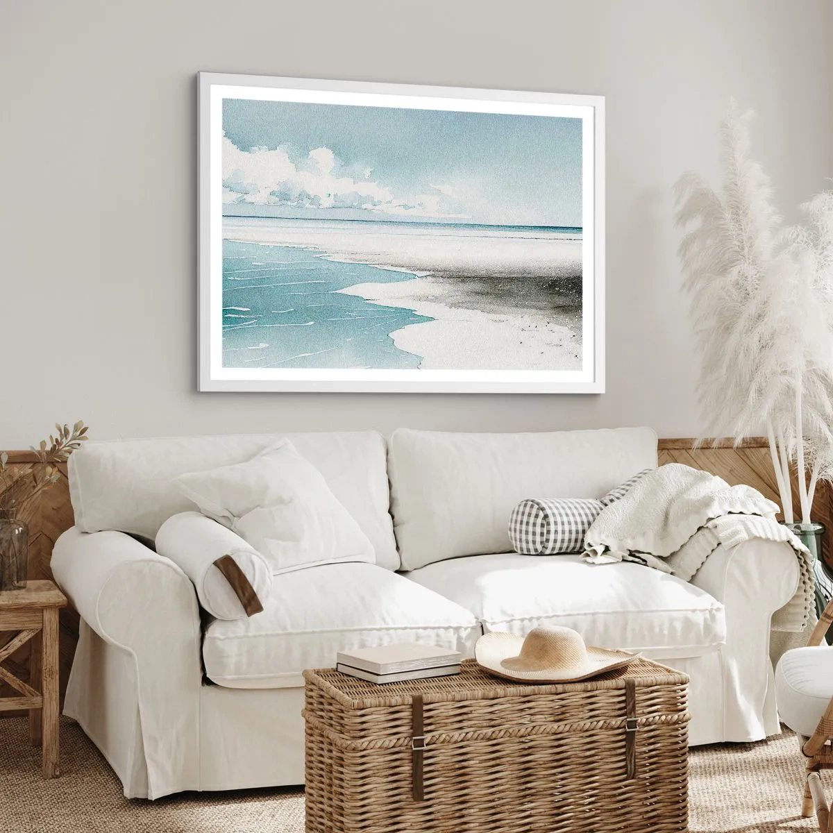 Poster in een witte lijst - Zachte vloed - 91x61 cm