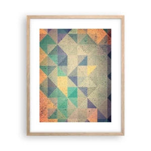 Een poster in een licht eiken lijst - Republiek van driehoeken - 40x50 cm