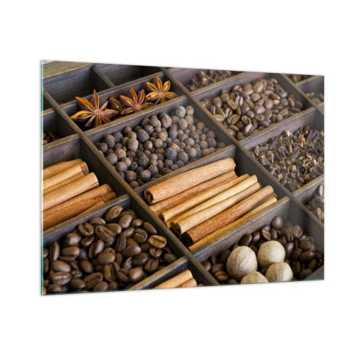 Schilderen op glas - Een schatkist aan aroma's - 100x70 cm