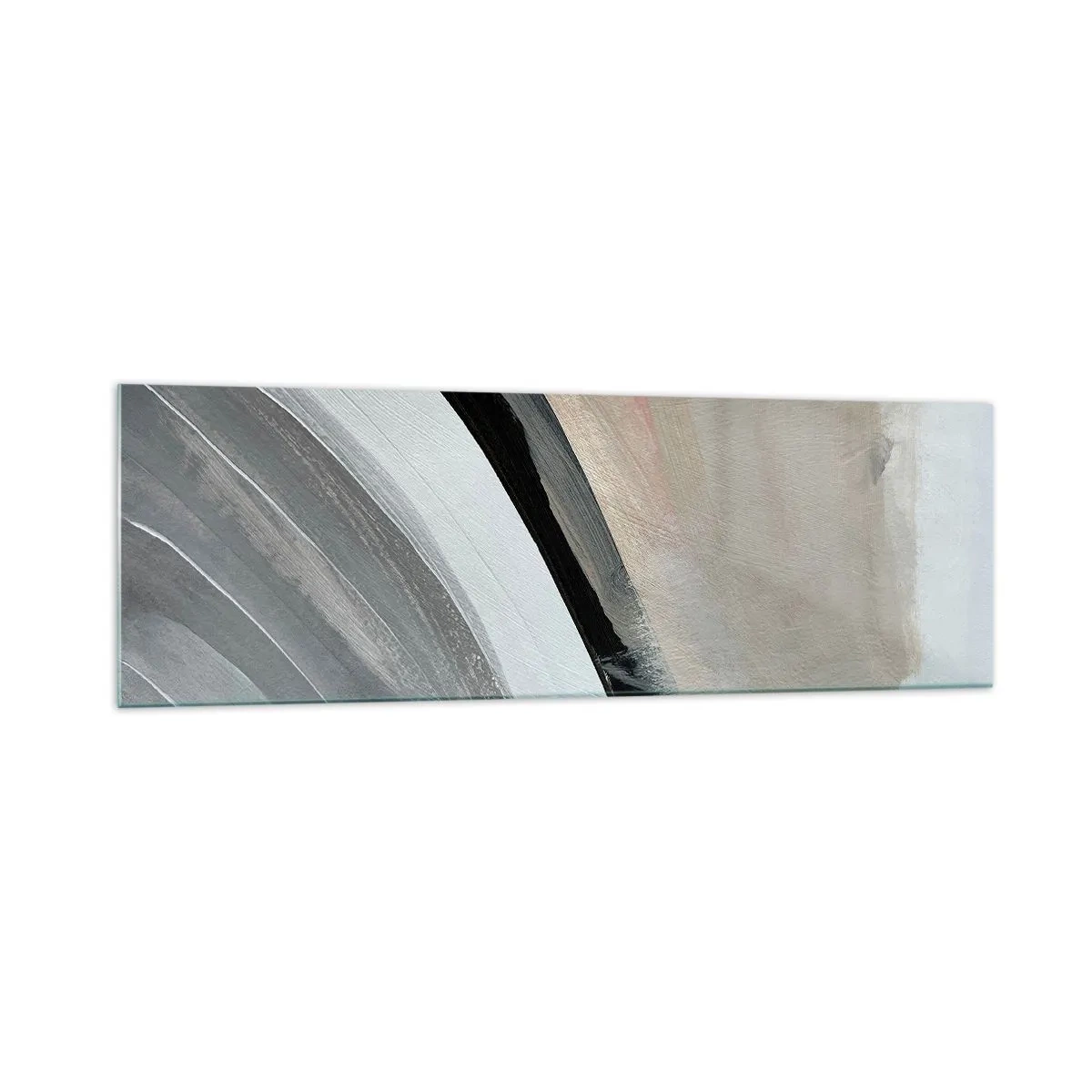 Schilderen op glas - Compositie: boog van zwart en grijs - 160x50 cm