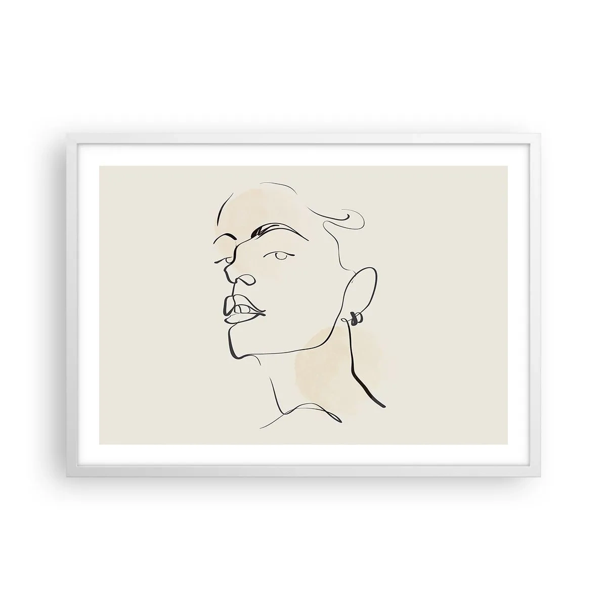 Poster in een witte lijst - Een trotse blik - 70x50 cm