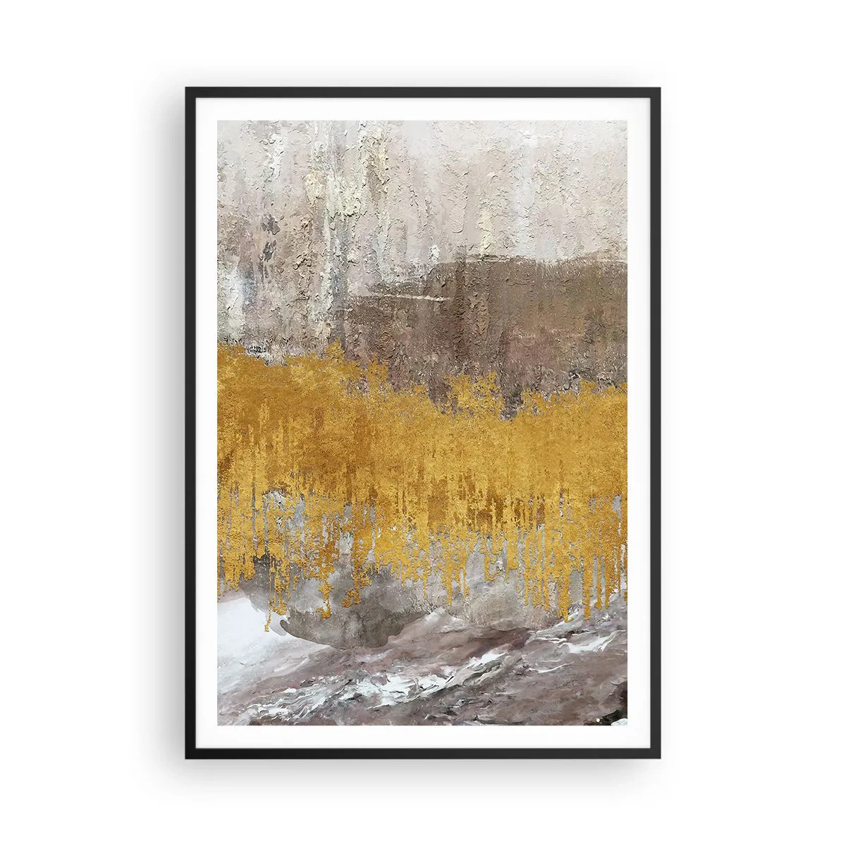 Poster in een zwarte lijst - Een gouden explosie - 70x100 cm