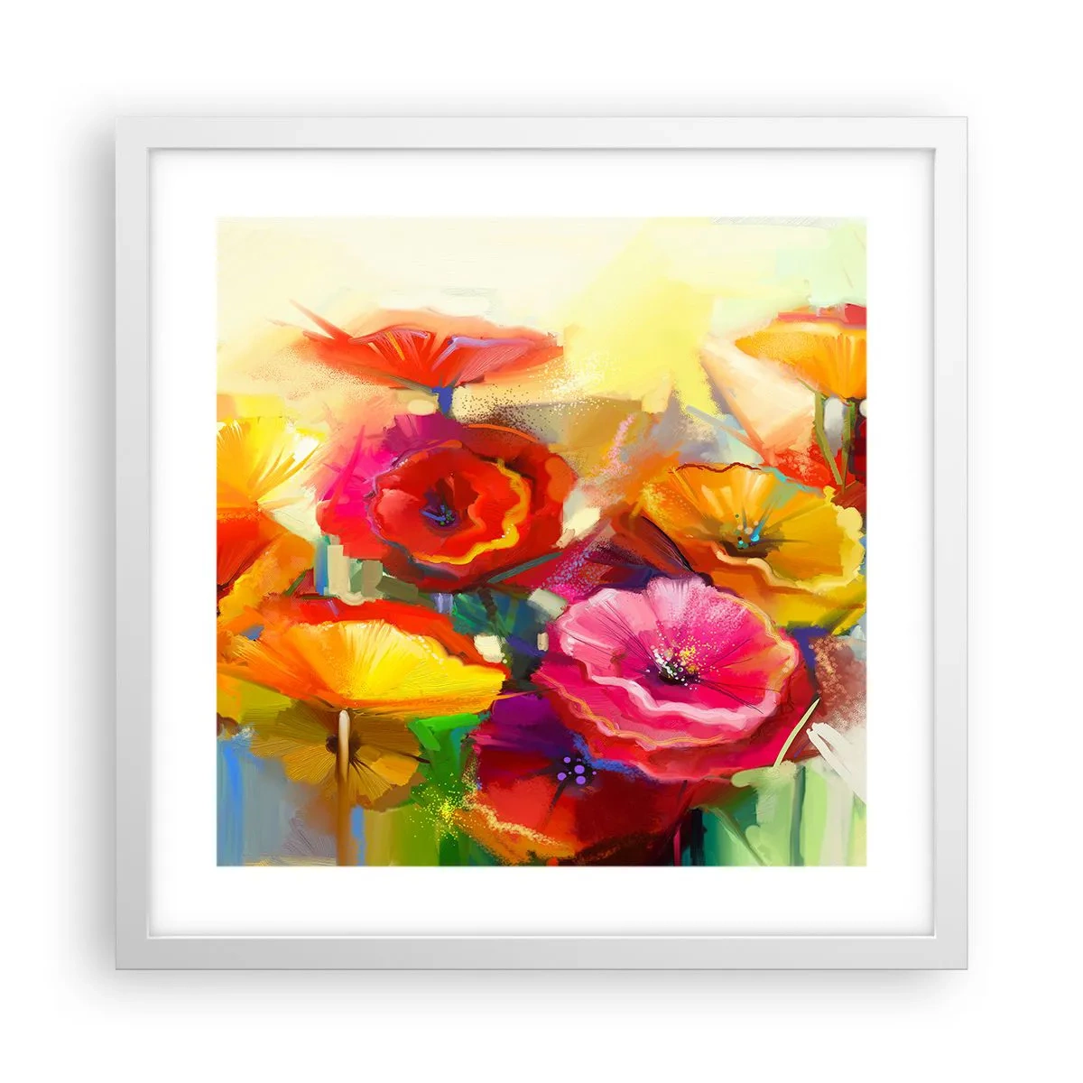 Poster in een witte lijst - Niet alleen rood - 40x40 cm