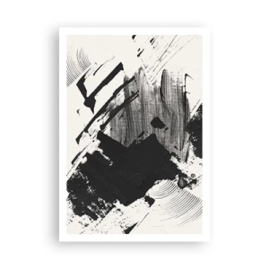 Poster - Abstractie – expressie van zwart - 70x100 cm