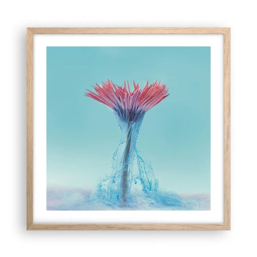 Een poster in een licht eiken lijst - In een verkwikkende omhelzing - 50x50 cm