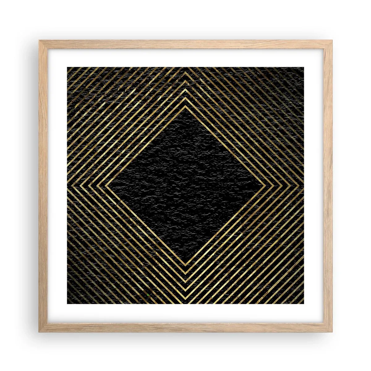 Een poster in een licht eiken lijst - Geometrie in glamoureuze stijl - 50x50 cm